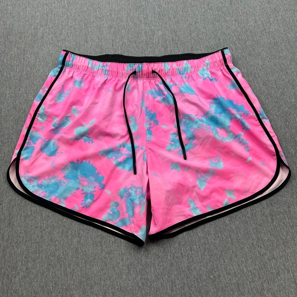 Chubbies Brief Lined Drawstring Shorts Mens Large 5.5" Inseam Pink Blue Tie Dye
